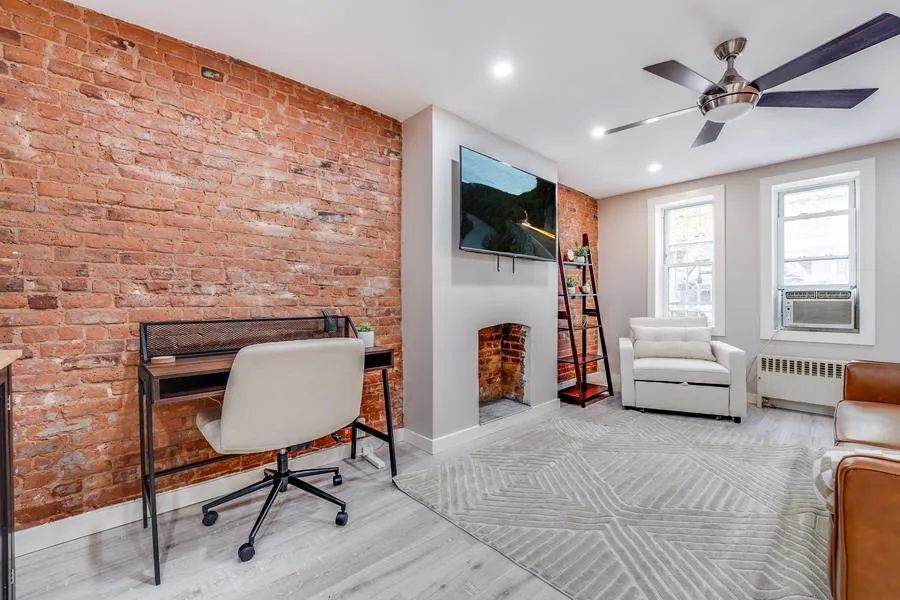 Living room brick wall